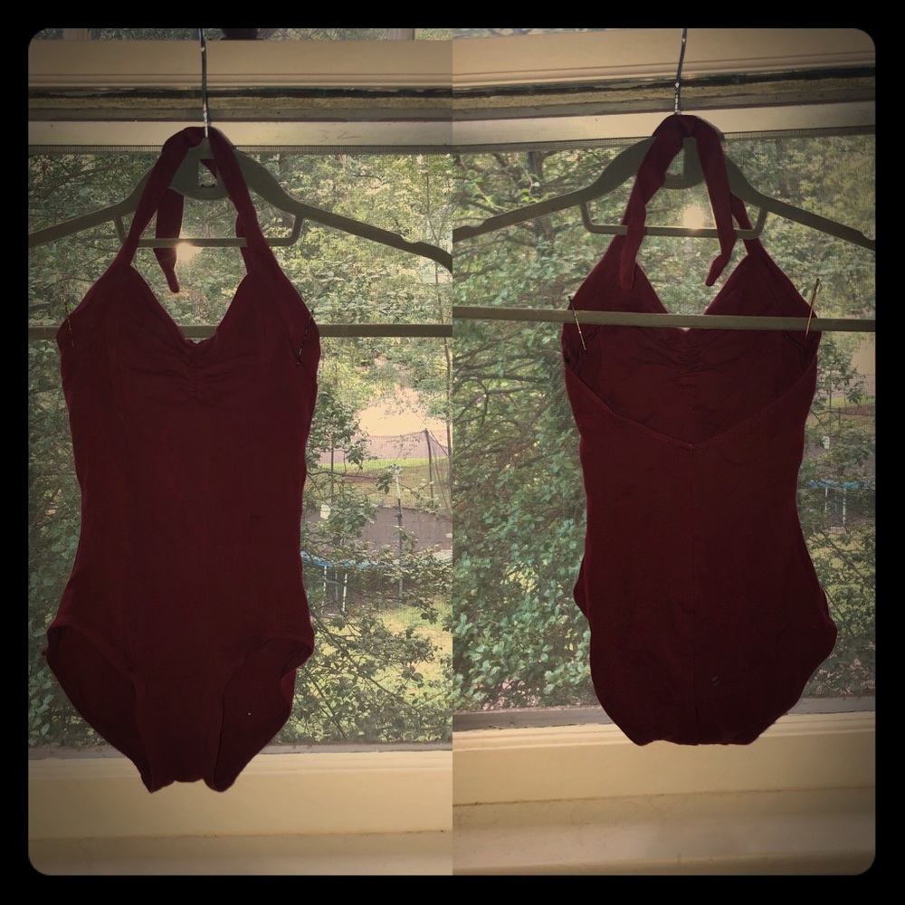 CAPEZIO MAROON HALTER LEOTARD🐙 PLZ BUNDLE